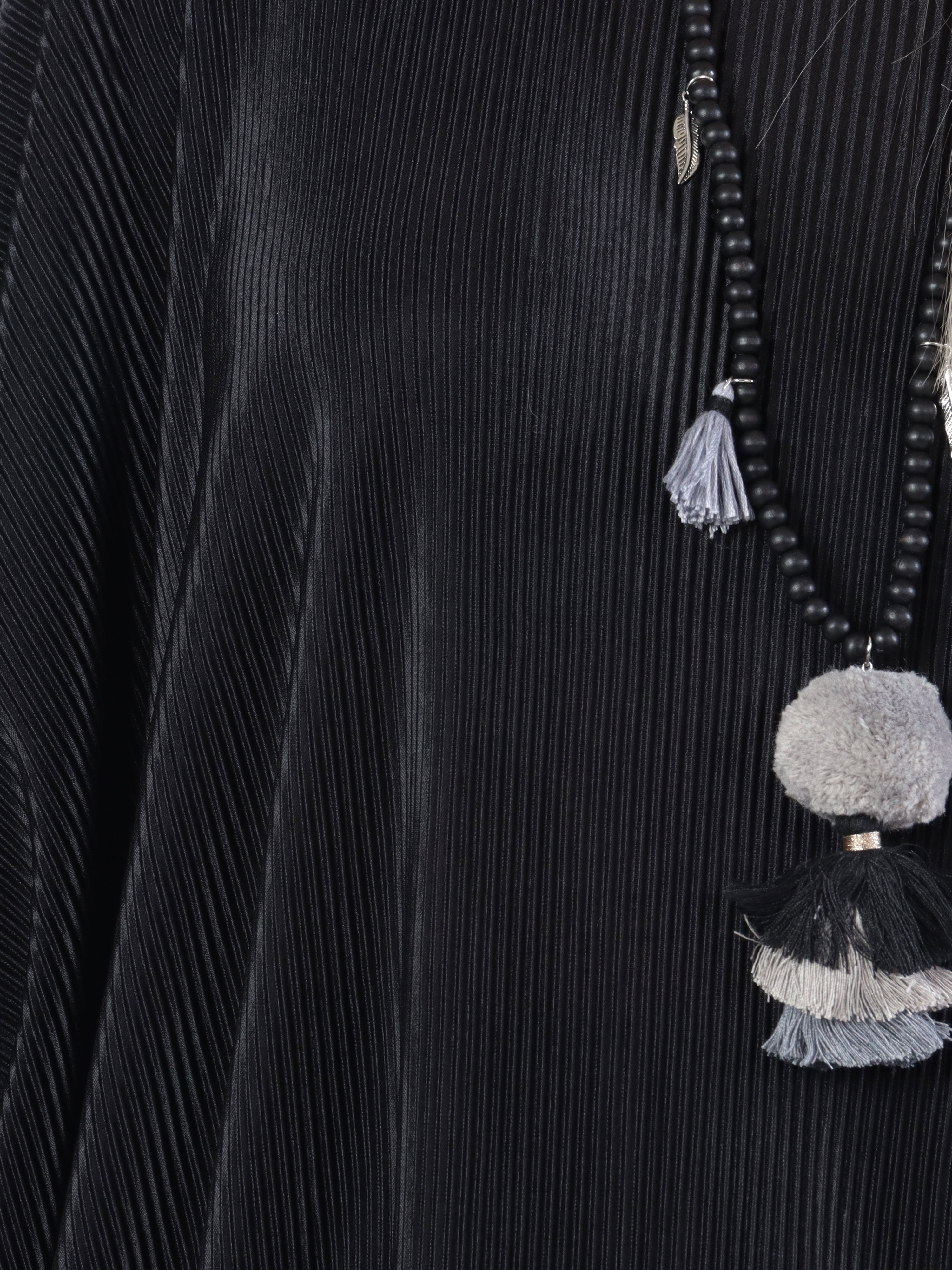 Elnora - Rillet plus size tunika med flagermusærmer